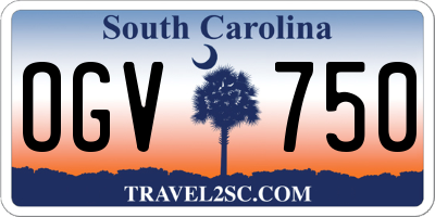 SC license plate OGV750