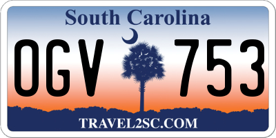 SC license plate OGV753