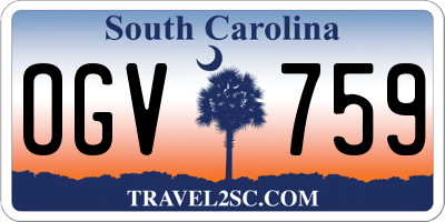 SC license plate OGV759