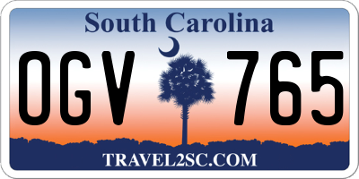 SC license plate OGV765