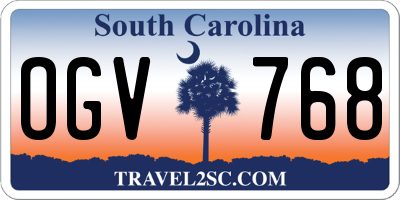 SC license plate OGV768