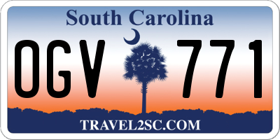 SC license plate OGV771