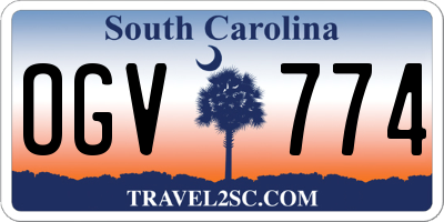 SC license plate OGV774