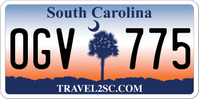 SC license plate OGV775