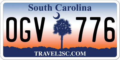 SC license plate OGV776