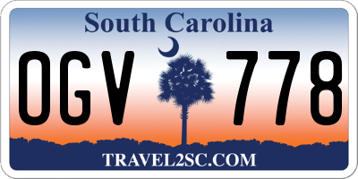 SC license plate OGV778