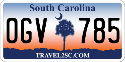 SC license plate OGV785
