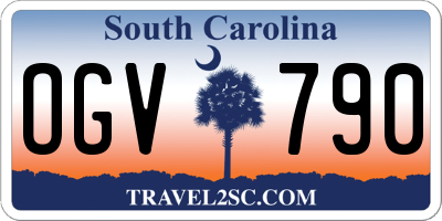 SC license plate OGV790