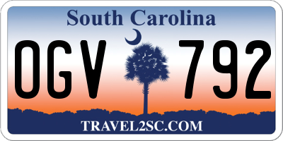 SC license plate OGV792