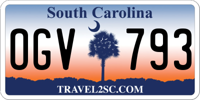 SC license plate OGV793