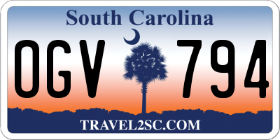 SC license plate OGV794