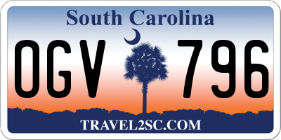 SC license plate OGV796