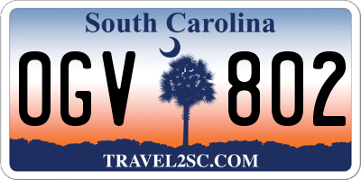 SC license plate OGV802