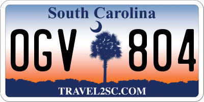 SC license plate OGV804