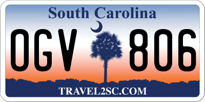 SC license plate OGV806