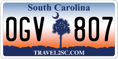SC license plate OGV807
