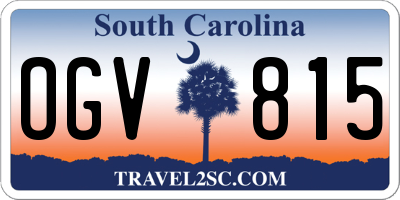 SC license plate OGV815
