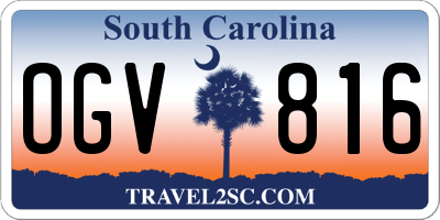 SC license plate OGV816