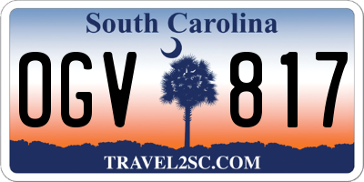 SC license plate OGV817
