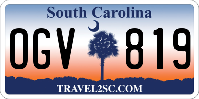 SC license plate OGV819