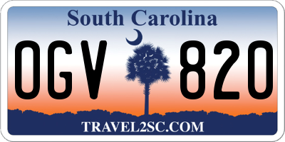 SC license plate OGV820