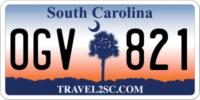 SC license plate OGV821