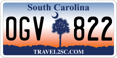 SC license plate OGV822