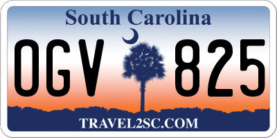 SC license plate OGV825