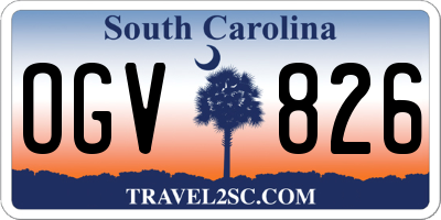 SC license plate OGV826