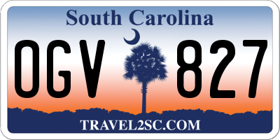 SC license plate OGV827