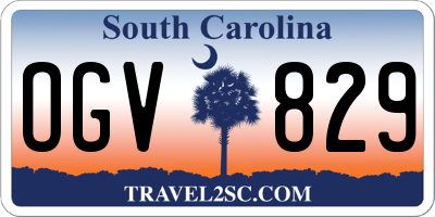 SC license plate OGV829