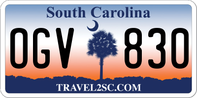 SC license plate OGV830