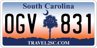 SC license plate OGV831