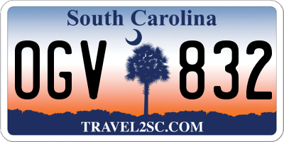 SC license plate OGV832