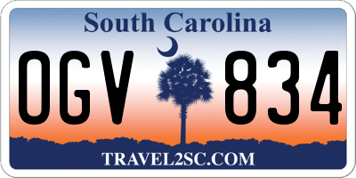SC license plate OGV834