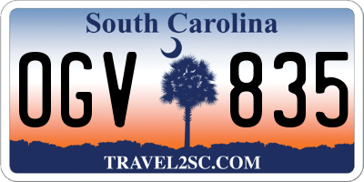 SC license plate OGV835