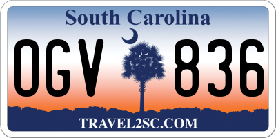 SC license plate OGV836