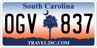 SC license plate OGV837