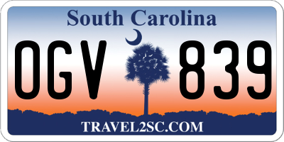 SC license plate OGV839