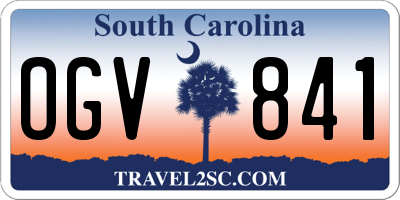 SC license plate OGV841
