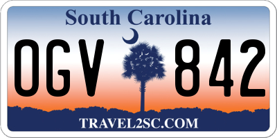 SC license plate OGV842