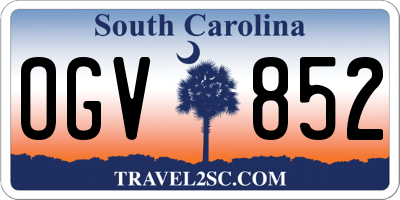 SC license plate OGV852