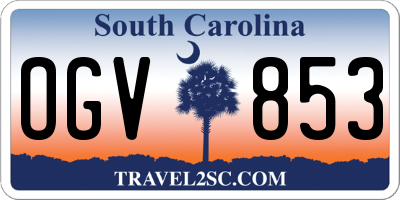 SC license plate OGV853