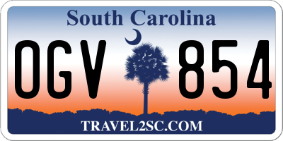 SC license plate OGV854