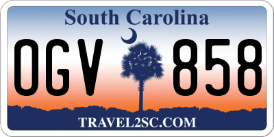 SC license plate OGV858