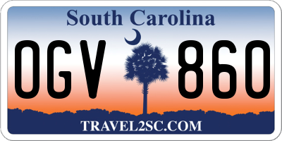 SC license plate OGV860