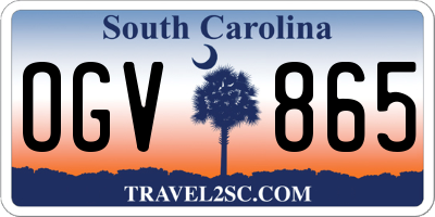 SC license plate OGV865