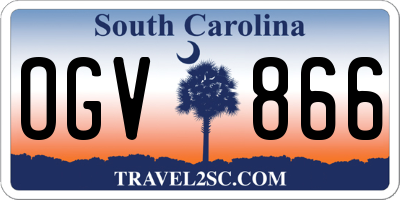 SC license plate OGV866