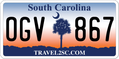 SC license plate OGV867