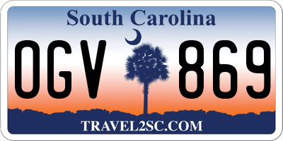 SC license plate OGV869